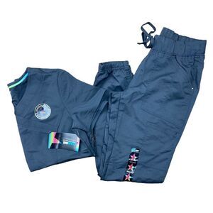 Scrubstar ultimate grey scrub top and joggers
